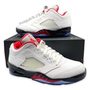 Nike Air Jordan 5 Low Men's Size 8.5 Golf Fire Red Black White New CU4523-100